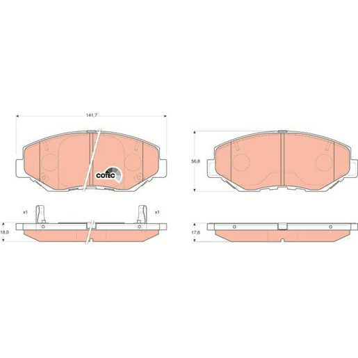 TRW DTEC Brake Pad Set Front GDB3325DT