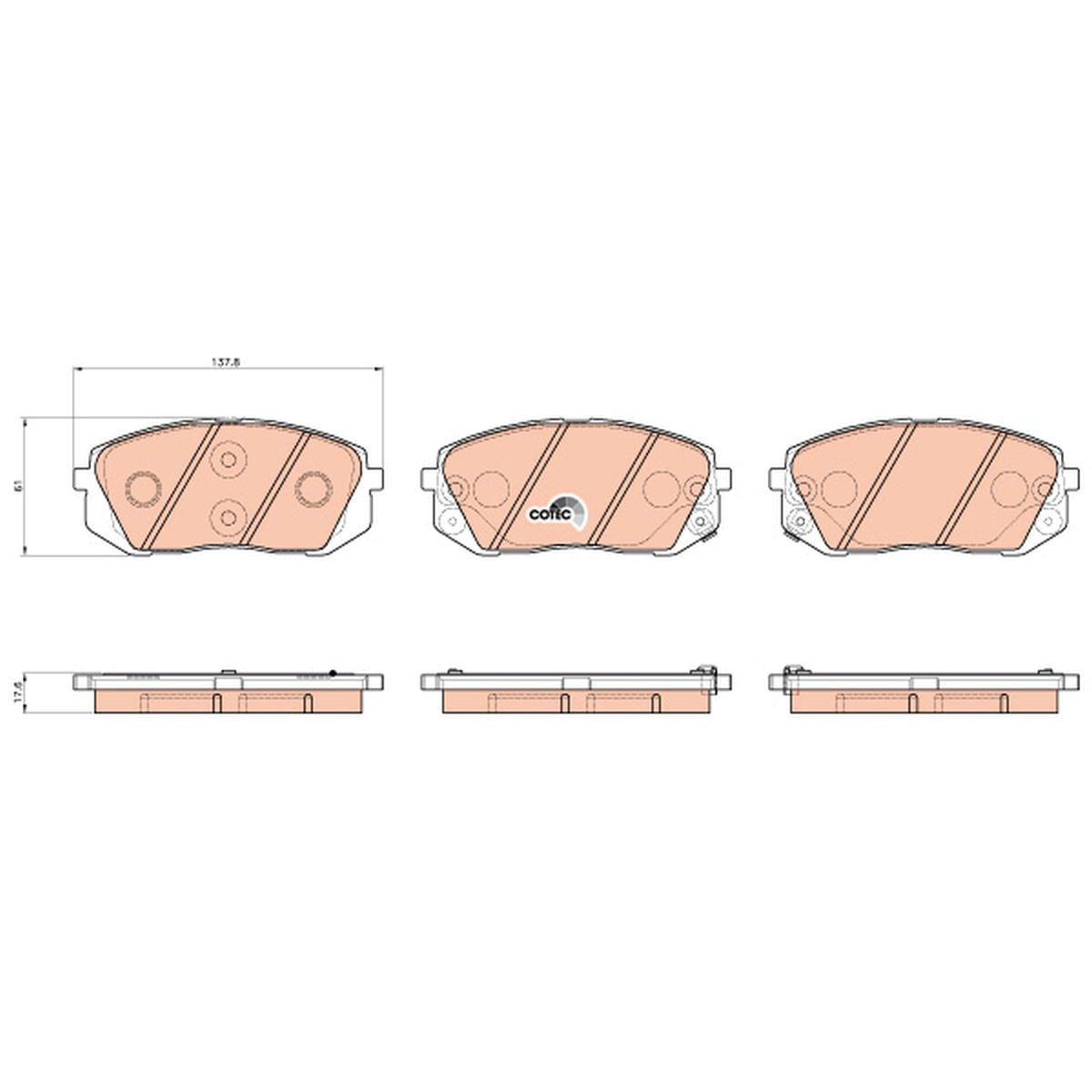 TRW Cotec Brake Pad Set Front GDB3530