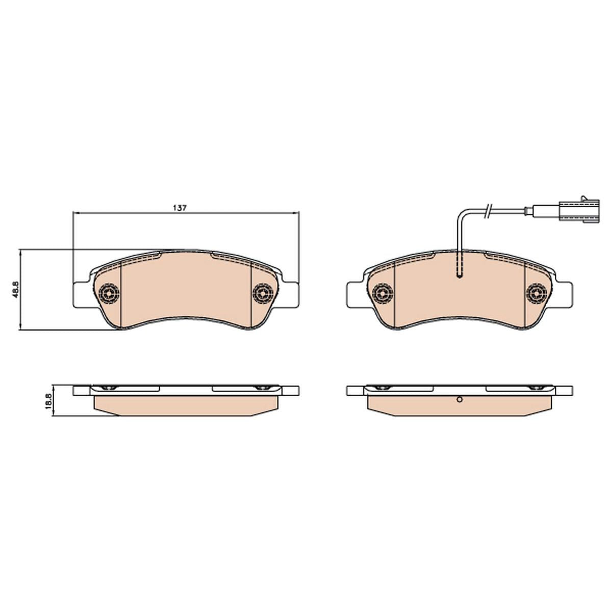 TRW Brake Pad Set GDB2068