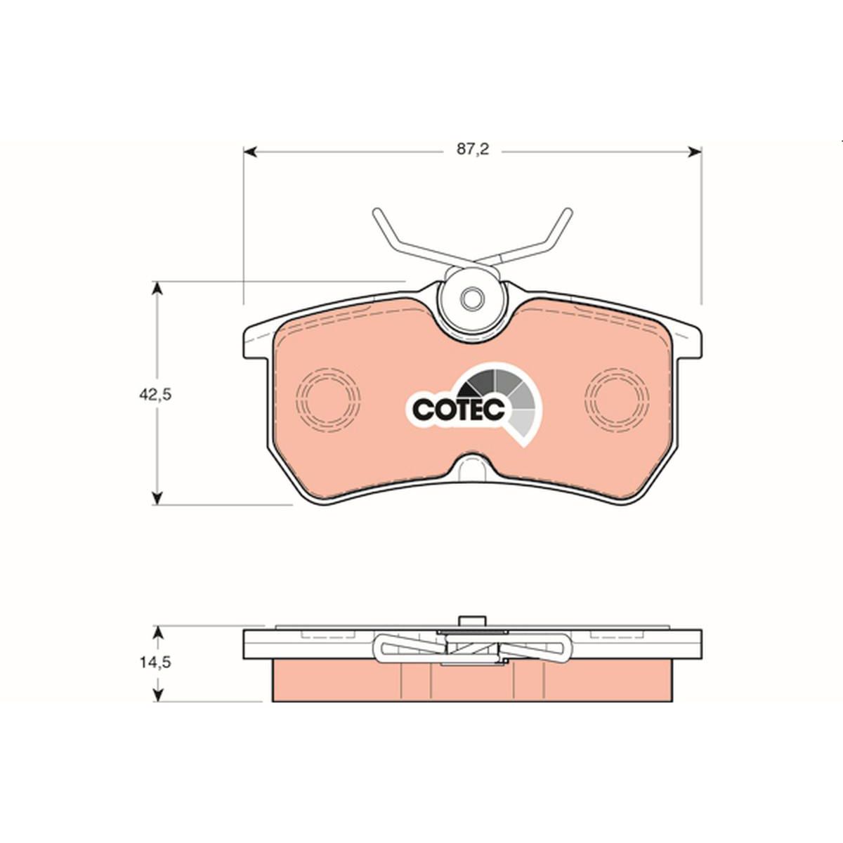 TRW Cotec Brake Pad Set Rear GDB1354