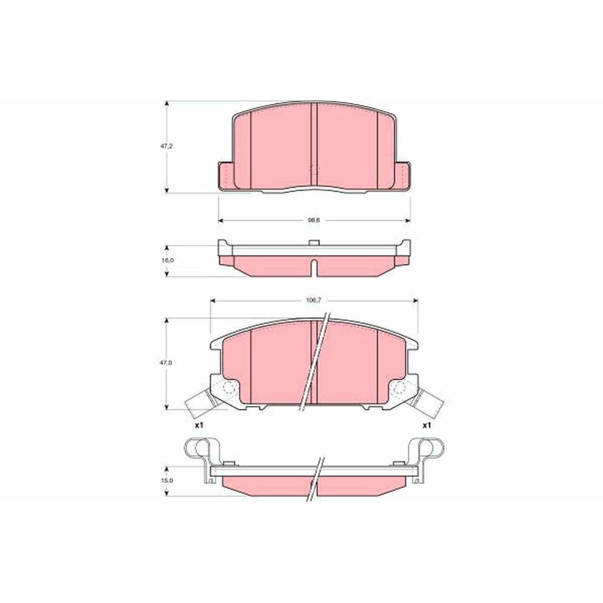 TRW Cotec Brake Pad Set Rear GDB3058