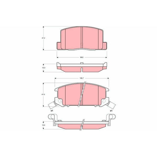 TRW Cotec Brake Pad Set Rear GDB3058