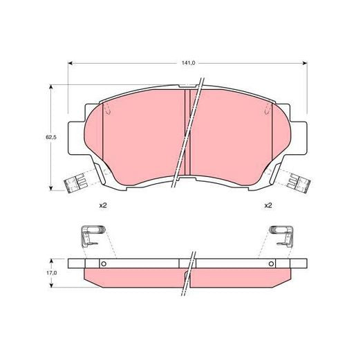 TRW DTEC Brake Pad Set Front GDB1142DT