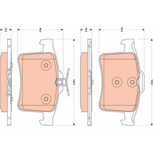 TRW Cotec Brake Pad Set Rear GDB1877