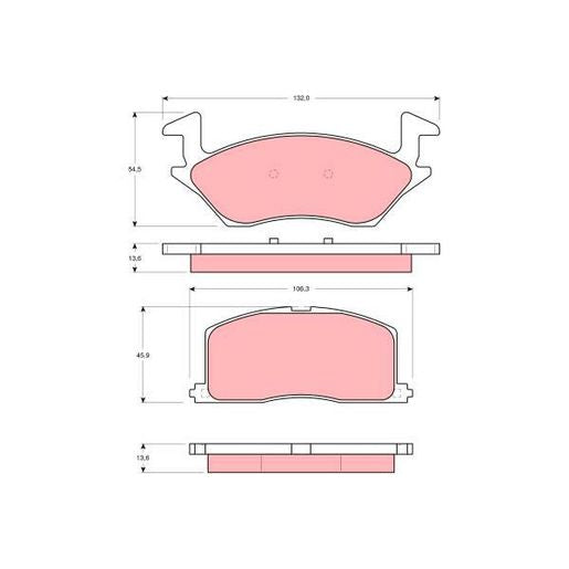 TRW DTEC Brake Pad Set Front GDB878DT