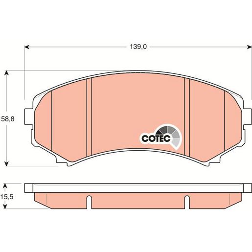 TRW DTEC Brake Pad Set Front GDB3246DT
