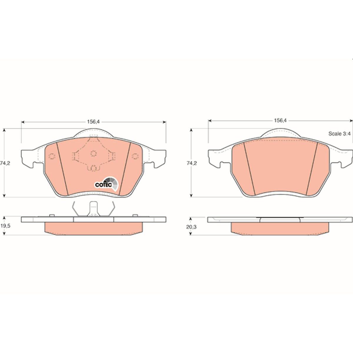 TRW Brake Pad Set GDB1204