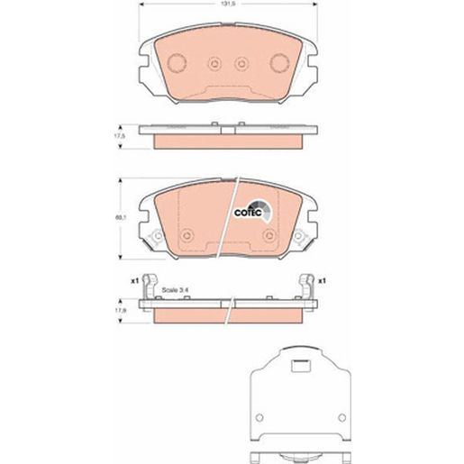 TRW Cotec Brake Pad Set GDB3409