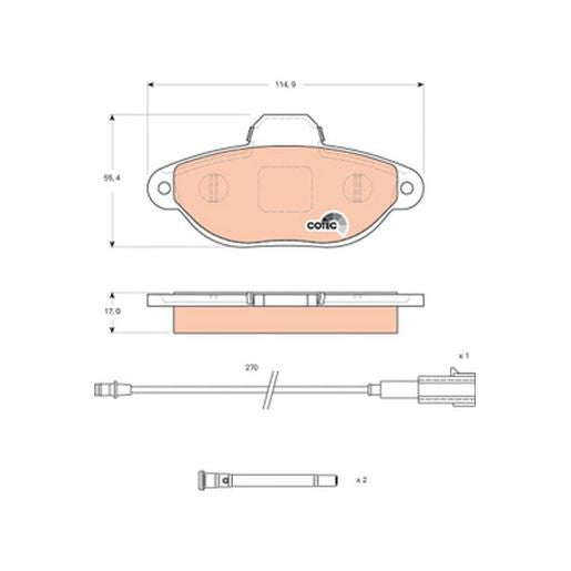 TRW Cotec Brake Pad Set Front GDB1745