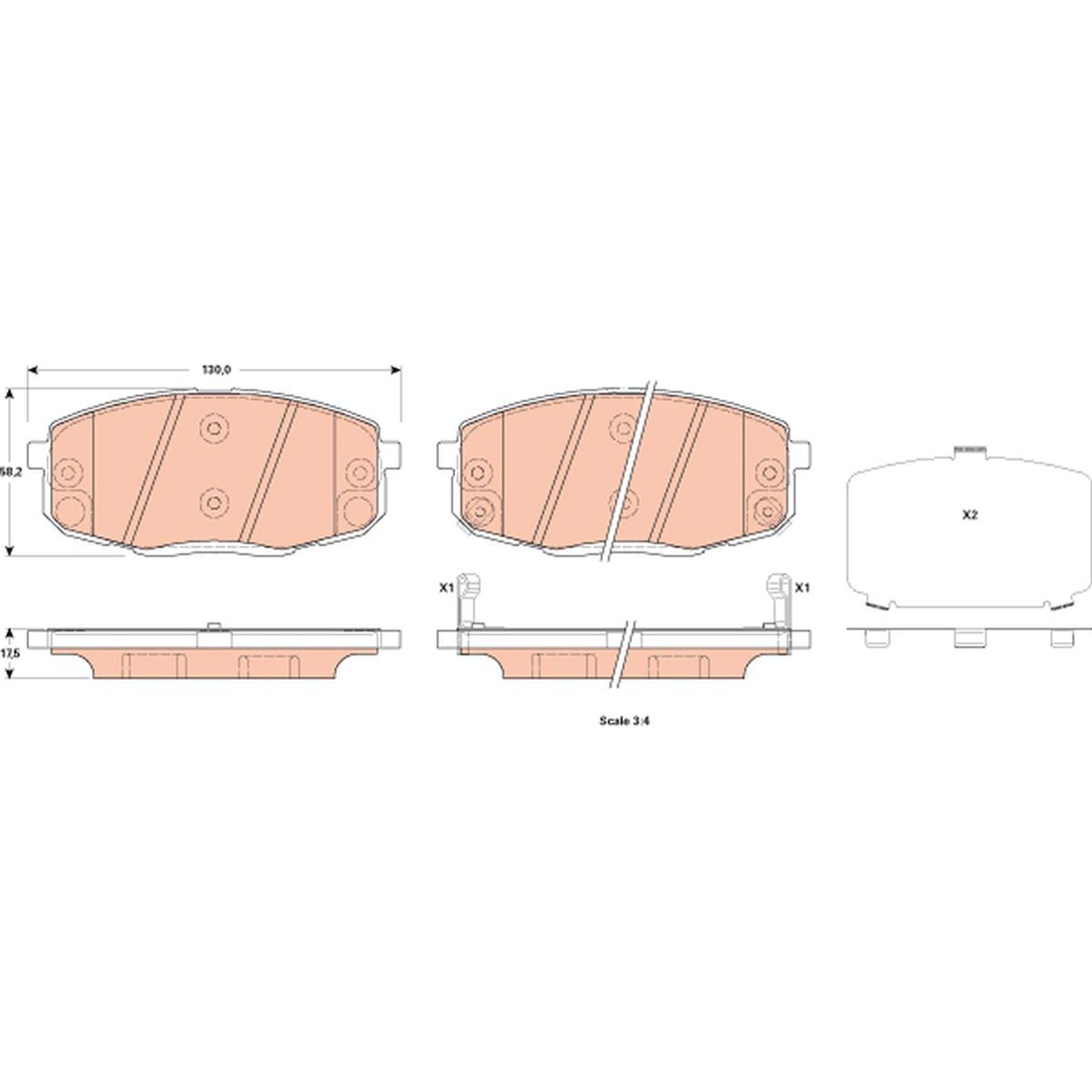 TRW Cotec Brake Pad Set Front GDB3523
