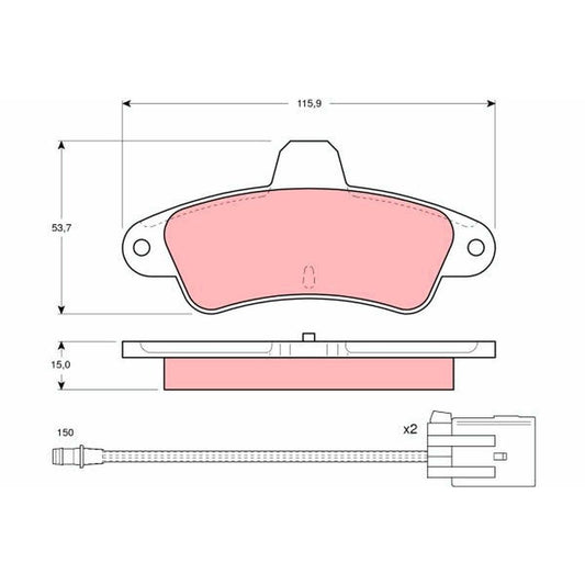 TRW Cotec Brake Pad Set Rear GDB1112