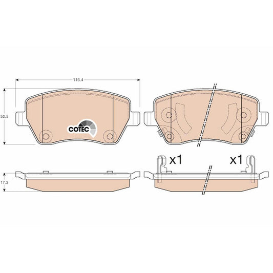 TRW Cotec Brake Pad Set Front GDB3546