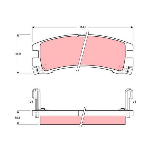 TRW DTEC Brake Pad Set Rear GDB1018DT