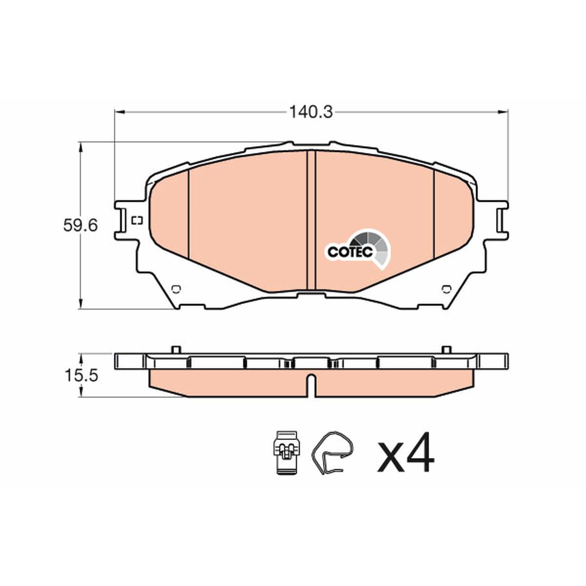 TRW Brake Pad Set GDB3580