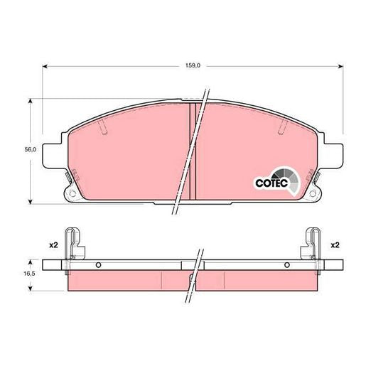TRW DTEC Brake Pad Set Front GDB3312DT