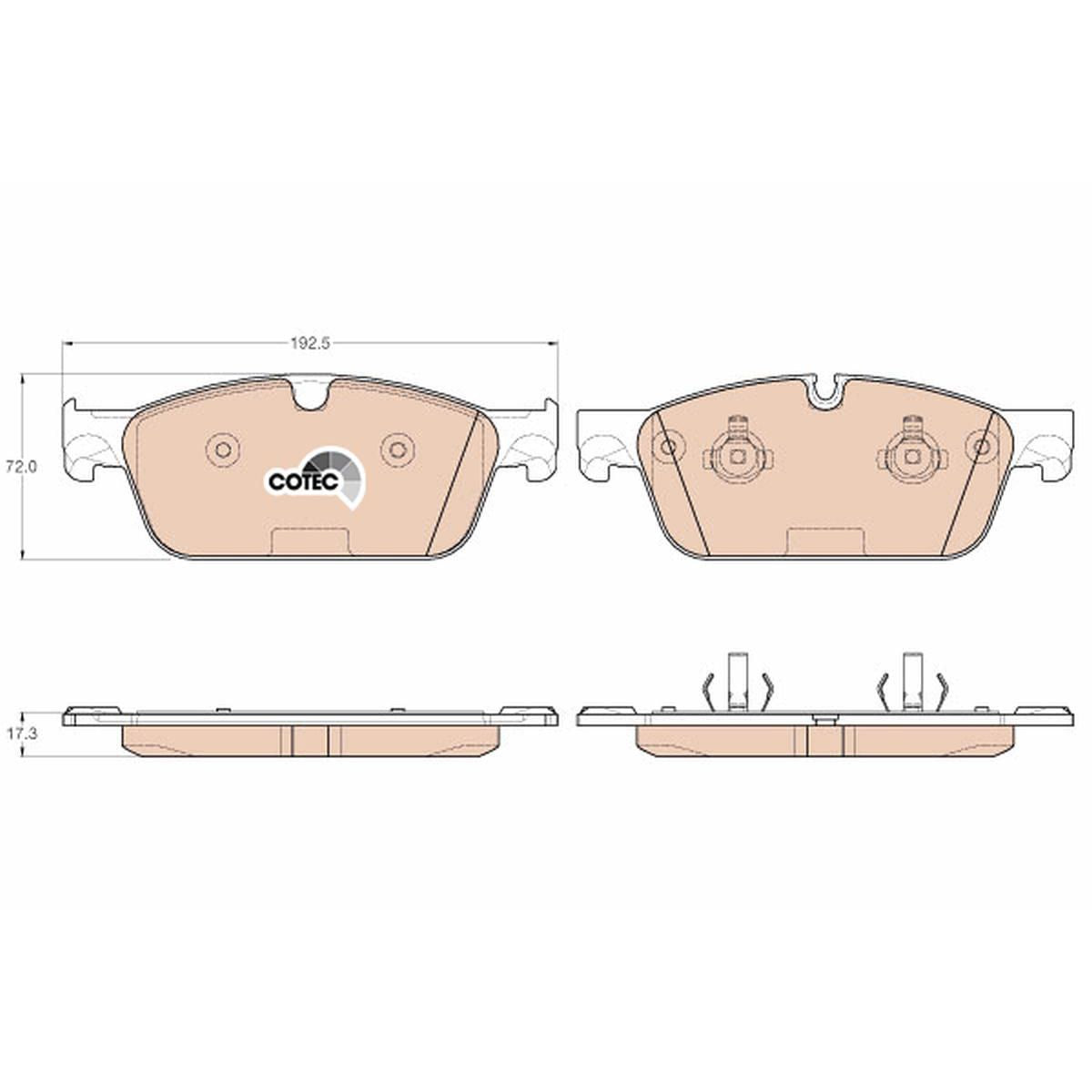 TRW Cotec Brake Pad Set Front GDB1970