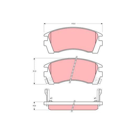 TRW DTEC Brake Pad Set Front GDB1013DT