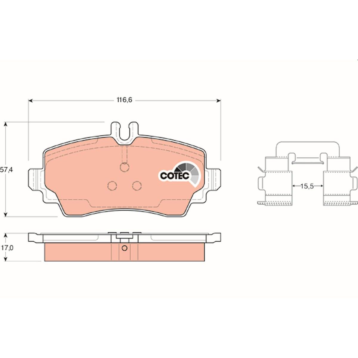 TRW Cotec Brake Pad Set Front GDB1292