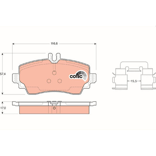 TRW Cotec Brake Pad Set Front GDB1292