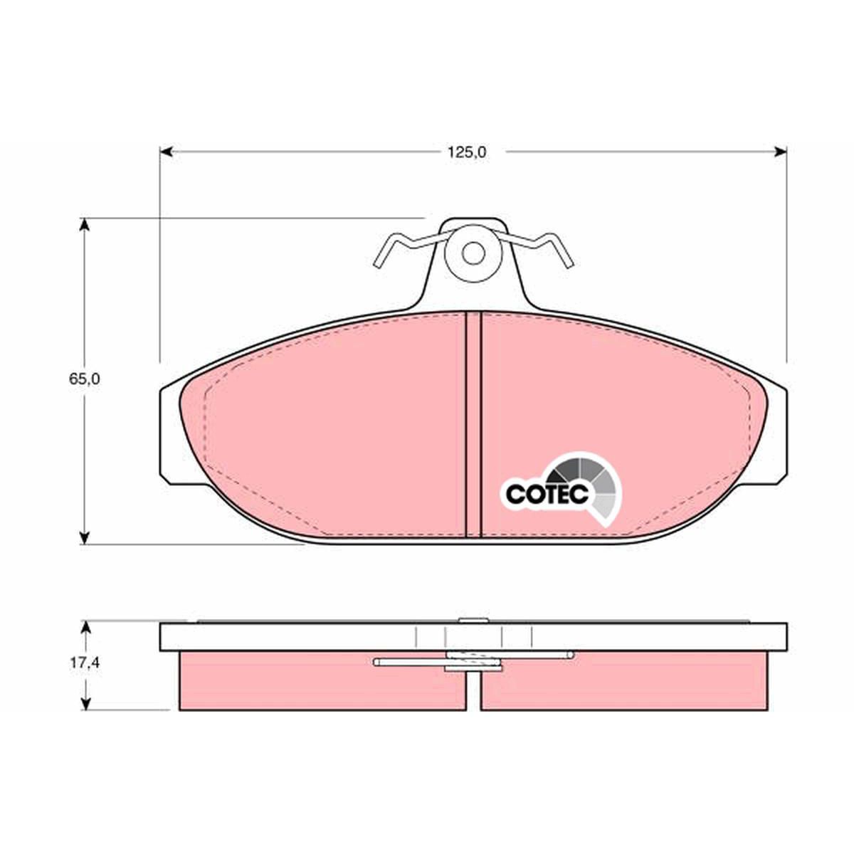 TRW Cotec Brake Pad Set Front GDB482