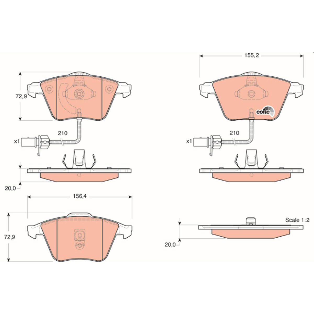 TRW Cotec Brake Pad Set GDB1528