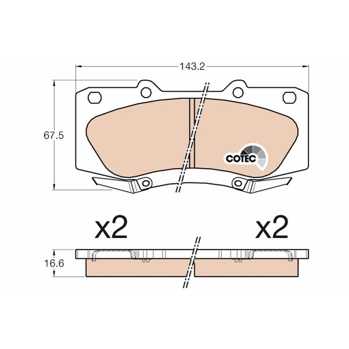 TRW Cotec Brake Pad Set Front GDB3534