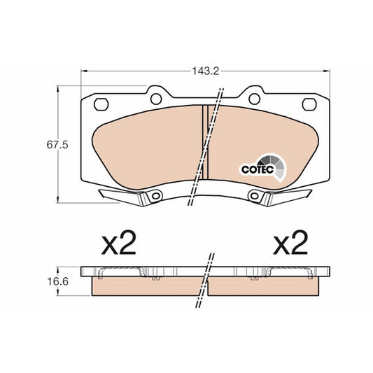 TRW Cotec Brake Pad Set Front GDB3534