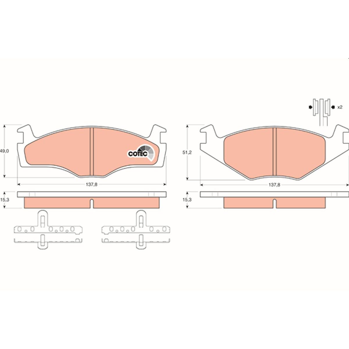 TRW Cotec Brake Pad Set Front GDB459