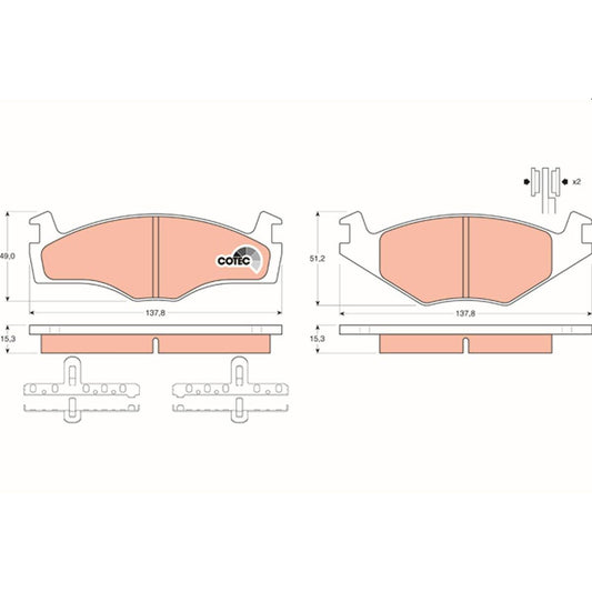 TRW Cotec Brake Pad Set Front GDB459