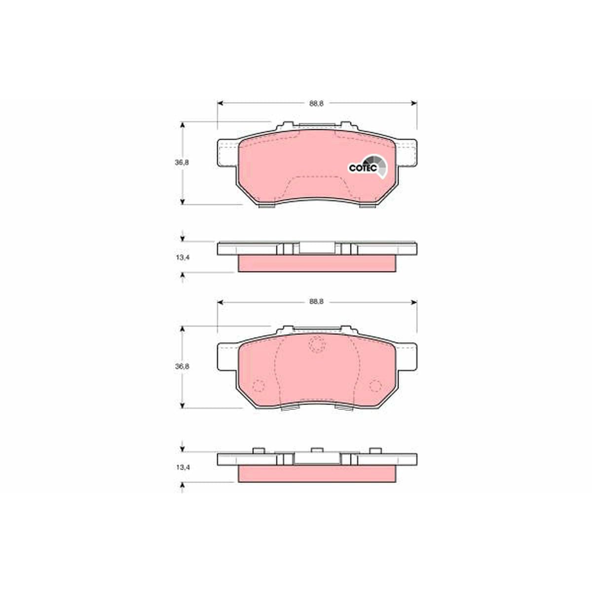 TRW Cotec Brake Pad Set Rear GDB3113