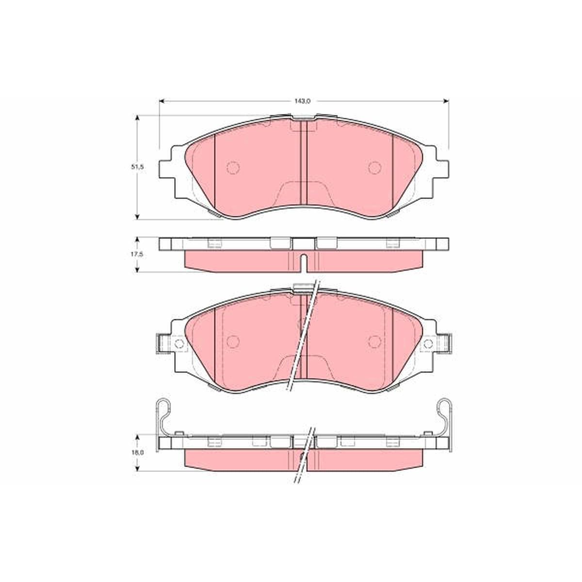 TRW Brake Pad Set GDB3216