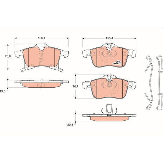 TRW Cotec Brake Pad Set Front GDB1668