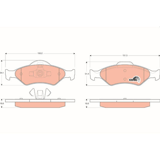 TRW Cotec Brake Pad Set Rear GDB1418