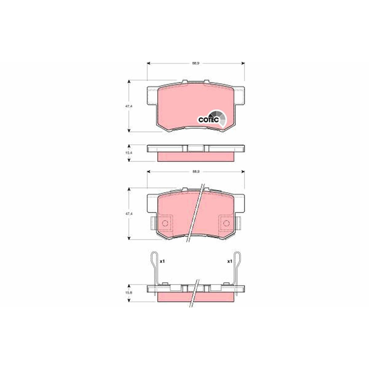 TRW Cotec Brake Pad Set Rear GDB3269