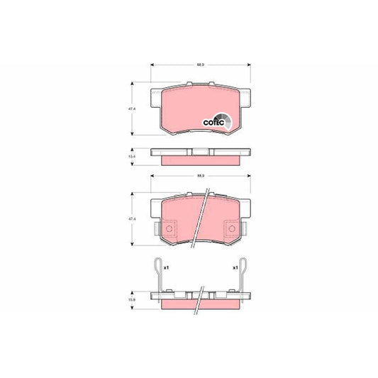 TRW Cotec Brake Pad Set Rear GDB3269