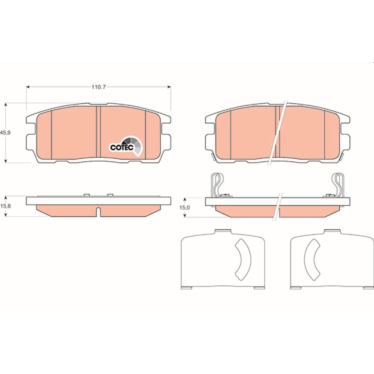 TRW Cotec Brake Pad Set Front GDB1716