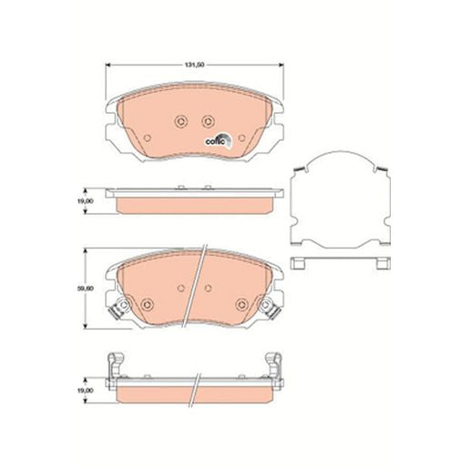 TRW Cotec Brake Pad Set Front GDB1782