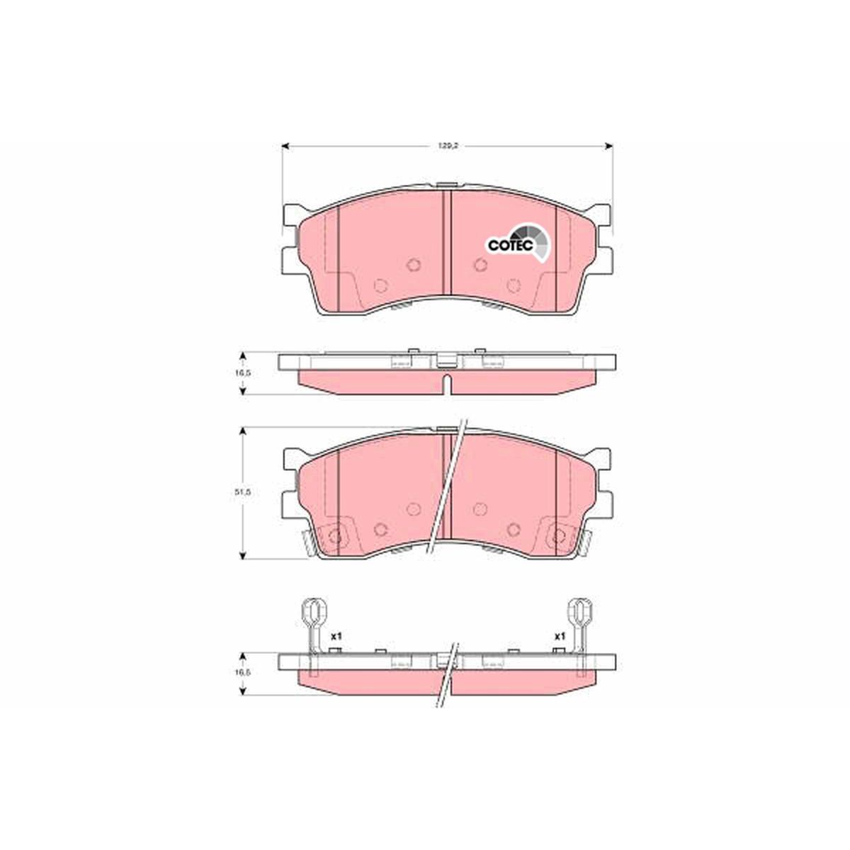 TRW Cotec Brake Pad Set Front GDB3285