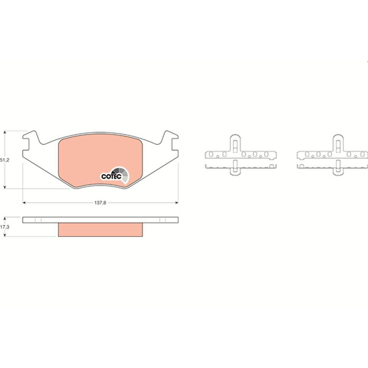 TRW Cotec Brake Pad Set Front GDB463
