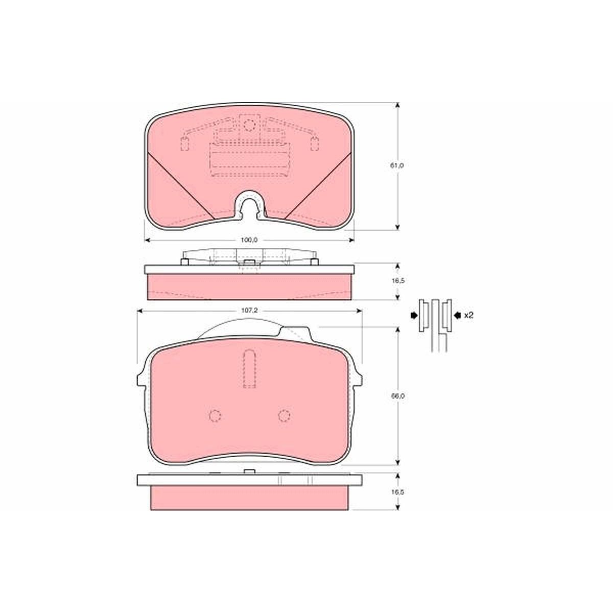 TRW Cotec Brake Pad Set GDB961