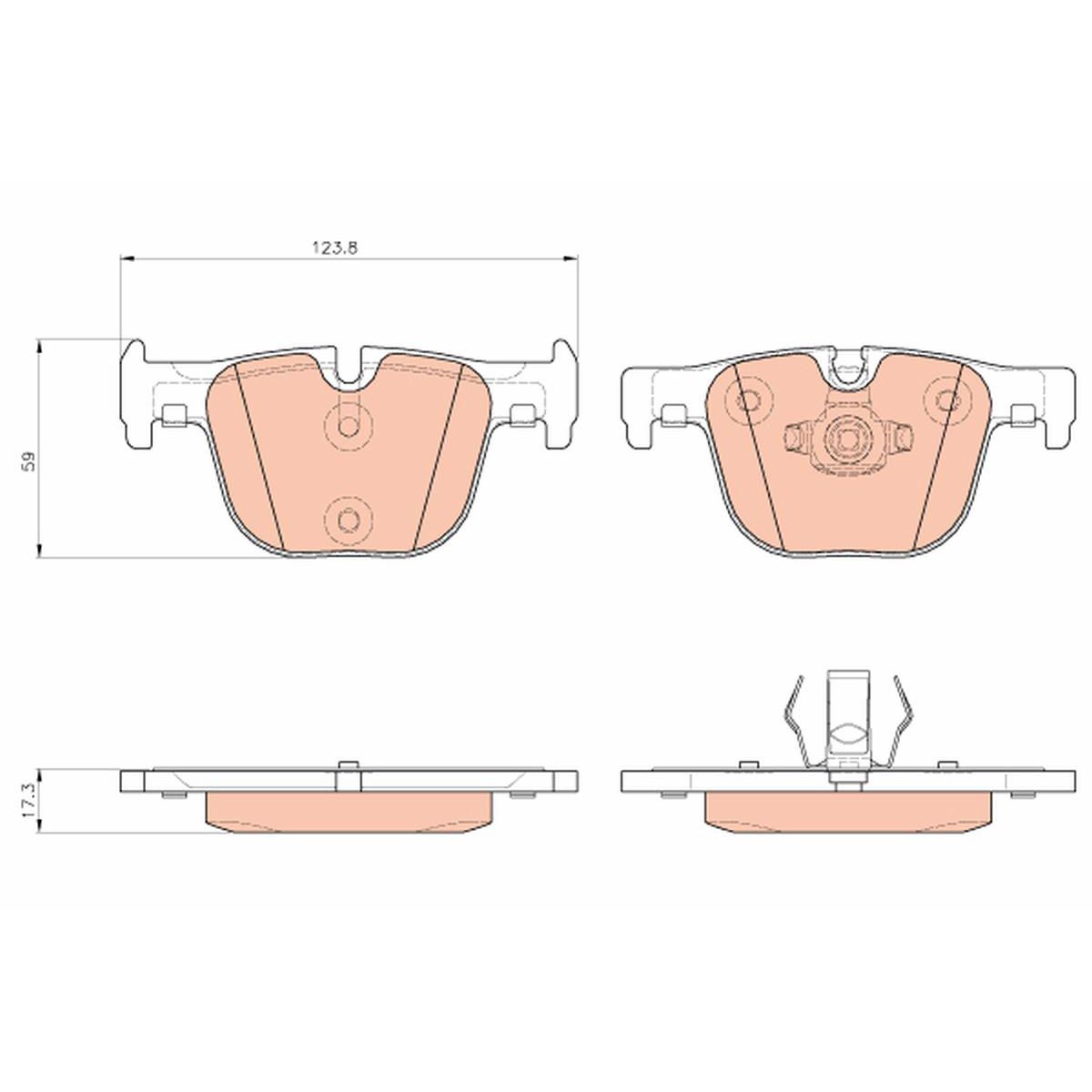 TRW Cotec Brake Pad Set Rear GDB1937