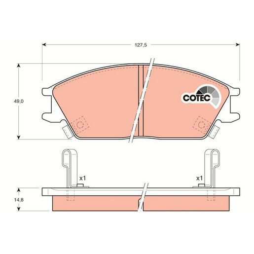 TRW DTEC Brake Pad Set Front GDB893DT