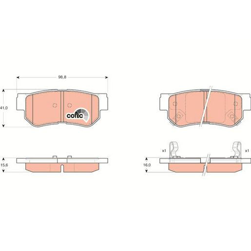 TRW DTEC Brake Pad Set Rear GDB3284DT
