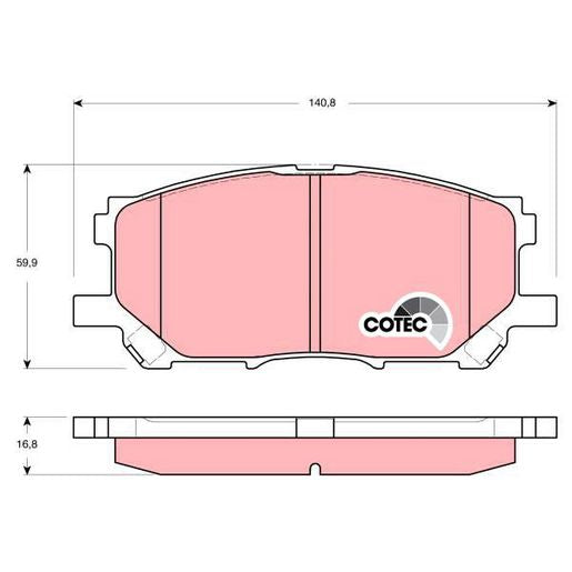 TRW DTEC Brake Pad Set Front GDB3338DT