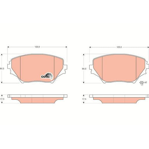 TRW DTEC Brake Pad Set Front GDB3251DT