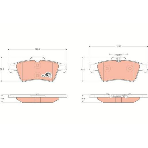 TRW DTEC Brake Pad Set Rear GDB1621DT