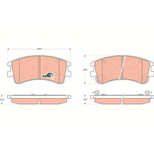 TRW DTEC Brake Pad Set Front GDB3310DT