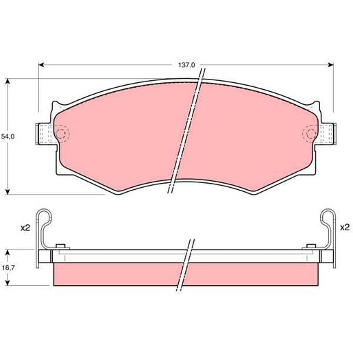TRW DTEC Brake Pad Set Front GDB1008DT