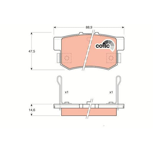 TRW DTEC Brake Pad Set Rear GDB774DT