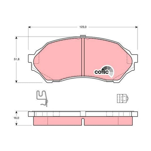 TRW DTEC Brake Pad Set Front GDB3193DT